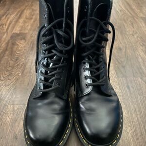 Dr. Martens Black Leather Lace-Up Boots